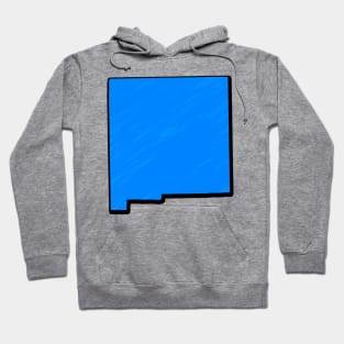 Bright Blue New Mexico Outline Hoodie